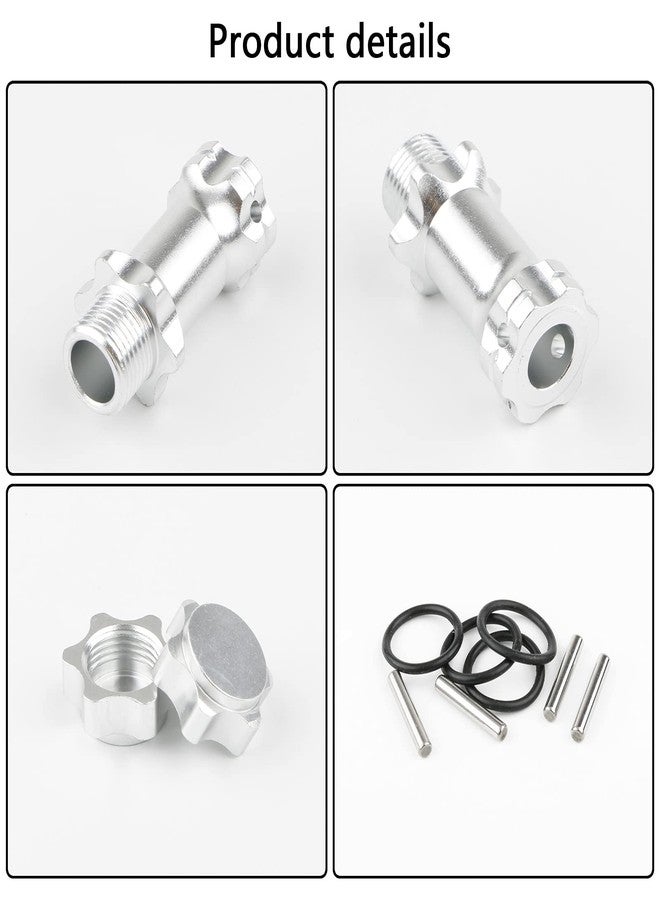 Rchobbytop 4pcs Aluminum 17mm Hex Adapter 30mm Extension Wheel Hub Drive Offset Width Extender with Anti-dust Cap Nuts for 1/8 RC On Road Car Off Road Truggy Truck Buggy Crawler, Silver - Image 4